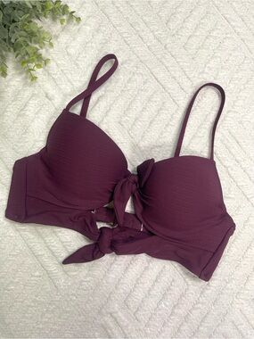 Shade & Shore Maroon Light-Lift Bikini Top Size 34A